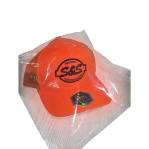 S&S Blaze Orange Trucker Cap Proven Performance Logo Adult Adjustable Hat NEW